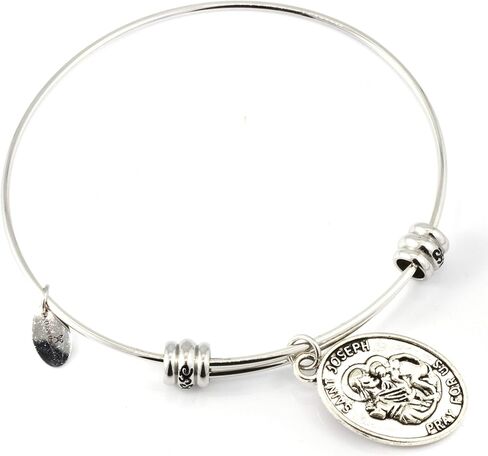 Dave The Bunny St Joseph Medal | St Joseph Bracelet Bangle makes Great Saint Joseph Jewelry for Men or Women in Saudi Arabia