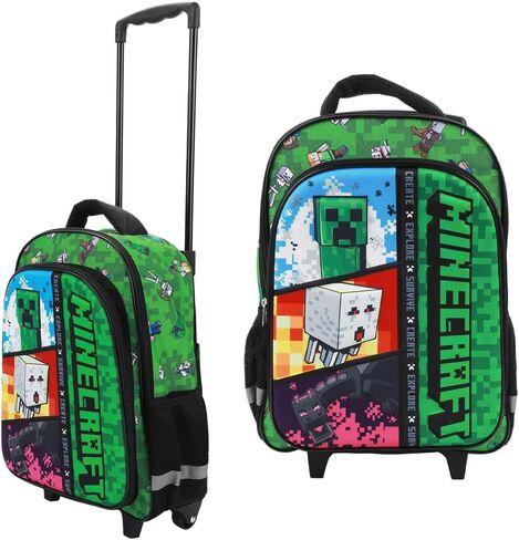 BIOWORLD Minecraft Rolling 16" Backpack with Adjustable Handle in Saudi Arabia