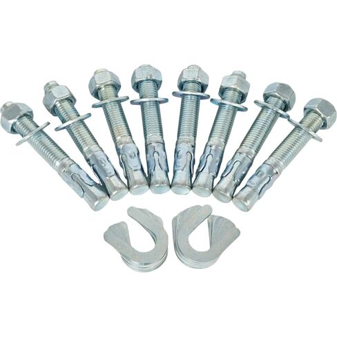 24X Car Lift Install Kit 8 Pcs 3/4" x 5.5" Wedge Anchor Bolt & 16 Pcs 5/64" (2 mm) Leveling Shim Compatible with Rotary 2 4 Post Lift Stainless Carbon Steel Zinc Plated Fasten Concrete Screw in Kuwait