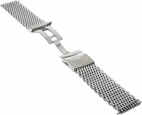 Ewatchparts 18-20-22-24mm Heavy Shark Mesh Watch Band Bracelet Stainless Steel With Deployment Clasp Compatible With Seiko Kinetic in Saudi Arabia