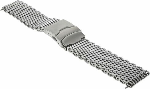 Ewatchparts 18-20-22-24mm Heavy Shark Mesh Watch Band Bracelet Stainless Steel With Deployment Clasp Compatible With Seiko Kinetic in Saudi Arabia