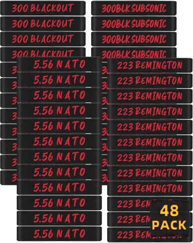 48 حزمة من أشرطة تحديد مجلة Magsaddle 5.56 الناتو، 223 ريمنجتون، 300 بلاك أوت، 300BLK ملحقات الحافظة لعلامة تحديد الهوية من عيار الذخيرة دون سرعة الصوت in Kuwait