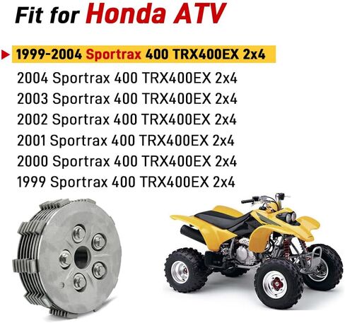 400EX طقم القابض وقرص الاحتكاك الصلب ولوحة ضغط المحور لهوندا Sportrax 400 TRX400EX 1999 2000 2001 2002 2003 2004 فلتر الزيت TRX 400ex in Saudi Arabia