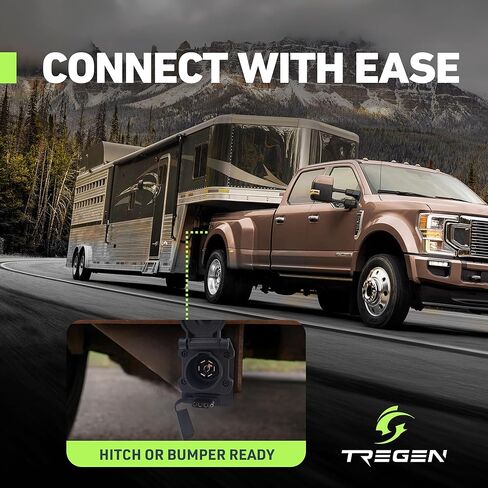 TREGEN 46102 شفرة متعددة السحب بـ 7 اتجاهات ومحول أسلاك مقطورة مسطحة بأربعة اتجاهات لسيارات Ford، GM، Ram، GMC Sierra، Grand Cherokee، موصل ضوء مقطورة مزدوج الإخراج، يتطلب مقبس USCAR 7-Pin in Saudi Arabia