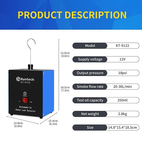 Automotive Smoke Machine Built-in Air Pump, 12V DC Smoke Leak Detector for Pipe System, EVAP System, Fuel Leakage, Leakage Diagnostic Tester in Kuwait