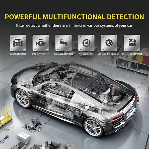 Automotive Smoke Machine Built-in Air Pump, 12V DC Smoke Leak Detector for Pipe System, EVAP System, Fuel Leakage, Leakage Diagnostic Tester in Kuwait