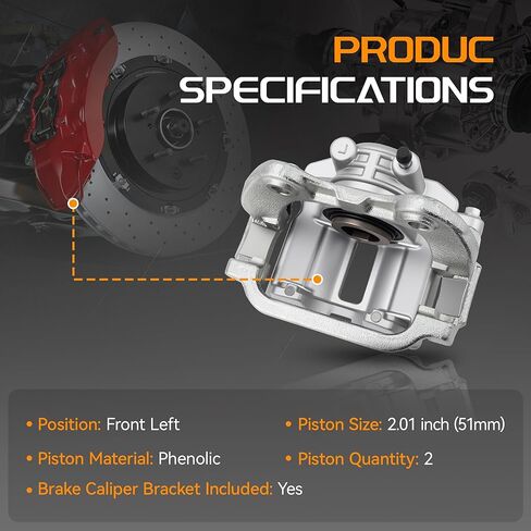 1PC 19B2983 Front Left Driver Side Brake Caliper Fits For INFINITI For QX56 2004-2006,For Nissan For Armada 2005-2006,For Pathfinder Armada 2004,For TITAN 2004-2007, With Bracket in Saudi Arabia