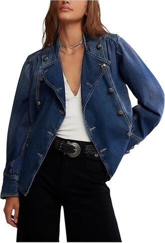 Free People Women's Imogene Denim Officer in Saudi Arabia