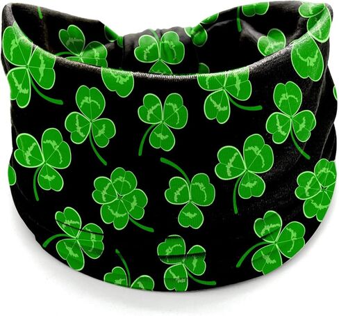 St. Patrick's Day Headband Shamrock Sweatbands Yoga Running Sports Hairband Workout Headband Turban for Women Men in Saudi Arabia