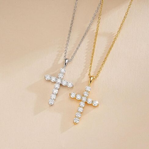 1.1ct Moissanite Cross Necklace for Women Faith Pendant with D Color Moissanite Stones and Layered Chains Christian Gifts Sterling Silver Jewelry for Her Wife Daughter Granddaughter Mom Grandma Anniversary Christmas Birthday Mothers Day in Saudi Arabia