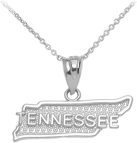 قلادة قلادة على شكل خريطة ولاية تينيسي الأمريكية من الفضة الإسترليني عيار 925 in Kuwait