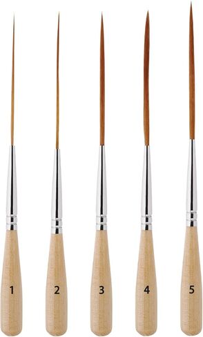 EORTA 5pcs Professional Long Liner Brushes, Extra Long Fine Tip Detail Brush Set for Acrylic Watercolor Oil, Precision Script Liner for Watercolor, Gouache, Acrylic Inking, Lettering, Scroll Outlining in Saudi Arabia