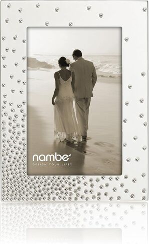 Nambe - Dazzle Collection - Picture Frame - Measures at 8" x 10" - Made with Silver Plate and Glass - Designed by Scott & Torrie Morrison in Saudi Arabia