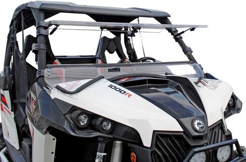 SuperATV مقاوم للخدش 3 في 1 زجاج أمامي بفتحات تهوية لـ Can-Am Maverick، MAX، Turbo، Turbo MAX (انظر الملاءمة)، سهل التركيب، مصنوع من البولي كربونات 1/4 بوصة أقوى 250 مرة من الزجاج، صنع في الولايات المتحدة الأمريكية in Saudi Arabia