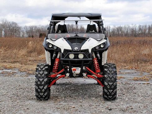 SuperATV مقاوم للخدش 3 في 1 زجاج أمامي بفتحات تهوية لـ Can-Am Maverick، MAX، Turbo، Turbo MAX (انظر الملاءمة)، سهل التركيب، مصنوع من البولي كربونات 1/4 بوصة أقوى 250 مرة من الزجاج، صنع في الولايات المتحدة الأمريكية in Saudi Arabia