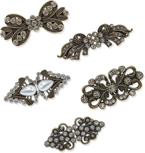 5 قطع من مشابك السترة الكلاسيكية، مشبك شال ريترو للنساء، دبابيس شال، مشابك سترة شال من حجر الراين لتثبيت السترة معًا (ذهبي) in Kuwait