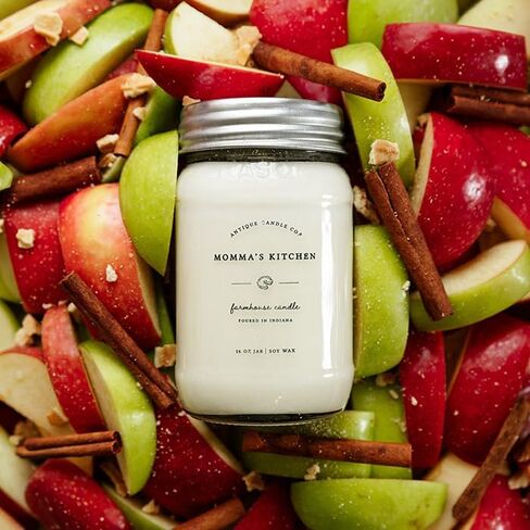 Antique Candle Co.® شمعة شمع الصويا بوزن 16 أونصة، وقت احتراق 80 ساعة، فتيل القطن، شمعة ميسون جار (كعكة التوابل) in Saudi Arabia