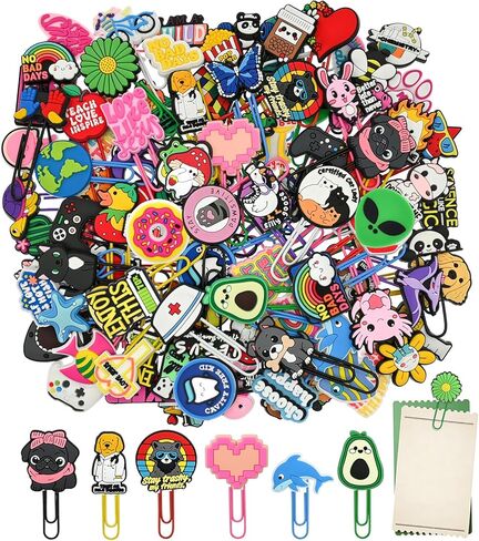 مشابك ورق، 20 قطعة من مشابك ورق يسوع متوسطة الألوان، مشابك متنوعة لعلامات الكتاب للأعمال الورقية، ديكور المدرسة والمكتب in Kuwait