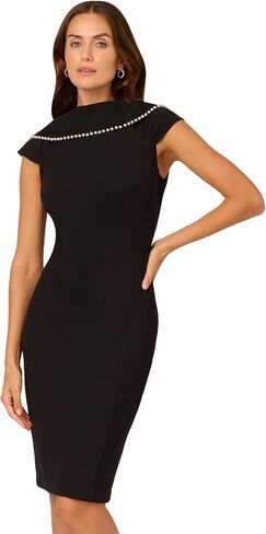 Adrianna Papell Stretch Crepe Bow Sheath Dress in Saudi Arabia