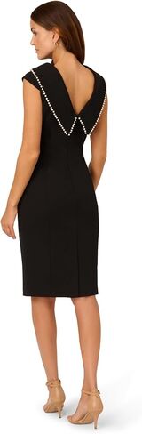 Adrianna Papell Stretch Crepe Bow Sheath Dress in Saudi Arabia