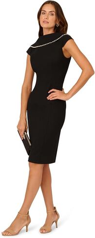 Adrianna Papell Stretch Crepe Bow Sheath Dress in Saudi Arabia