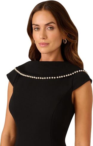 Adrianna Papell Stretch Crepe Bow Sheath Dress in Saudi Arabia