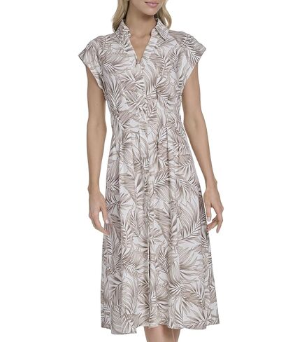 Tommy Hilfiger Womens Cap Sleeve Chambray Fit and Flare Midi Dress in Saudi Arabia