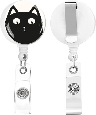 IAMRAVER 2 حزمة حاملي شارة قابلة للسحب لطيف شارة بكرة شارة كليب حاملي بطاقات الهوية للطلاب مكتب عامل طبيب ممرضة المعلم (الفهد الفاخر) in Kuwait