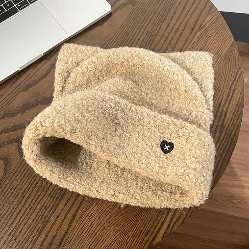 Women's Beanie hat cat Ear Plush hat Autumn and Winter Cute Warm Ear Protection Plush hat Winter hat in Saudi Arabia