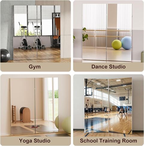 مرآة نانو ميرور موفرة للمساحة بزاوية 360 درجة قابلة للطي بطول كامل، مقاس 63 بوصة × 47 بوصة، كبيرة جدًا مثبتة على الحائط، تصميم قابل للطي وقابل للكسر لصالة الألعاب الرياضية المنزلية، واليوجا، والرقص، واستوديو اللياقة البدنية، باللون الأبيض in Kuwait