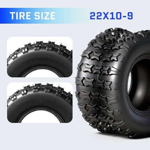 TRIBLE SIX 22x10-9 ATV/UTV Tires,22x10x9 All-Terrain Mud & Trail Tires,6-Ply Rated,Tubeless,Set of 2 in Saudi Arabia
