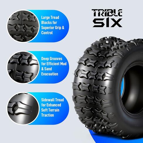 TRIBLE SIX 22x10-9 ATV/UTV Tires,22x10x9 All-Terrain Mud & Trail Tires,6-Ply Rated,Tubeless,Set of 2 in Saudi Arabia