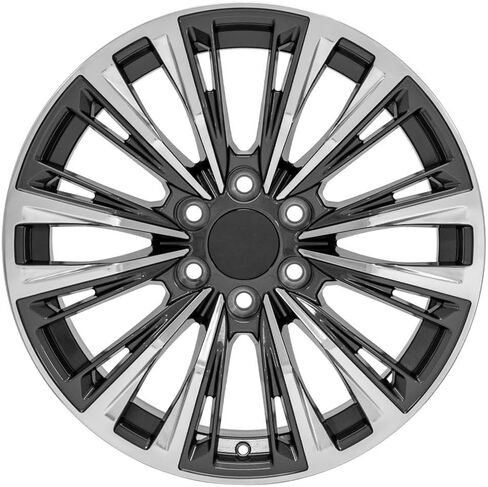 OE Wheels CA93 20 Inch Rims and Tires Fit Escalade-V Series Style 6x139.7 20x9 Gloss Gunmetal with Polished Face - Hollander 4869 - TS-37 AT 275/55-20 (Set of 4) in Saudi Arabia