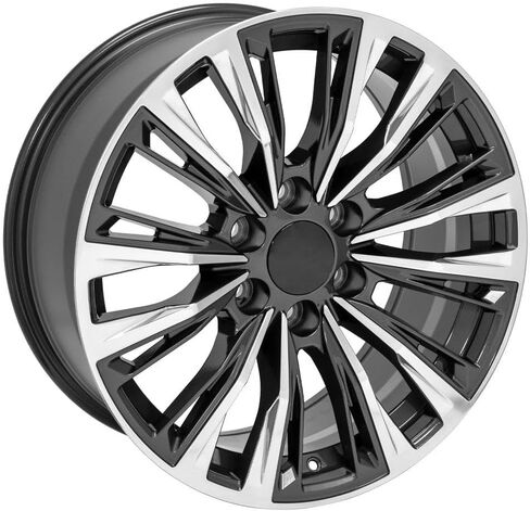 OE Wheels CA93 20 Inch Rims and Tires Fit Escalade-V Series Style 6x139.7 20x9 Gloss Gunmetal with Polished Face - Hollander 4869 - TS-37 AT 275/55-20 (Set of 4) in Saudi Arabia