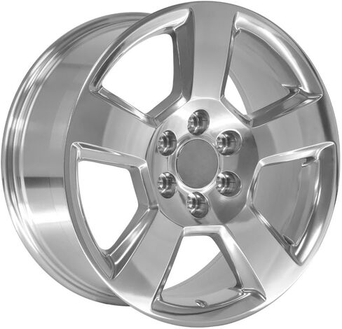 OE Wheels CV76 20 Inch Rims and Tires Fit Tahoe Style 6x139.7 20x9 Polished - Hollander 5652 - TS-37 AT 275/55-20 (Set of 4) in Saudi Arabia