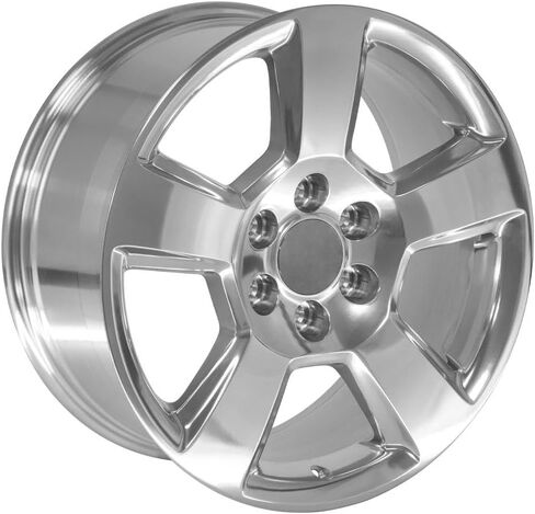 OE Wheels CV76 20 Inch Rims and Tires Fit Tahoe Style 6x139.7 20x9 Polished - Hollander 5652 - TS-37 AT 275/55-20 (Set of 4) in Saudi Arabia