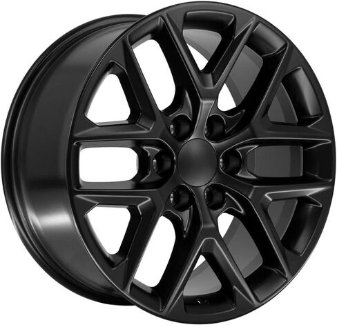 OE Wheels CV62 20 Inch Rims and Tires Fit Silverado 1500 Style 6x139.7 20x9 Satin Black - Hollander 14078 - TS-37 AT 275/55-20 (Set of 4) in Saudi Arabia