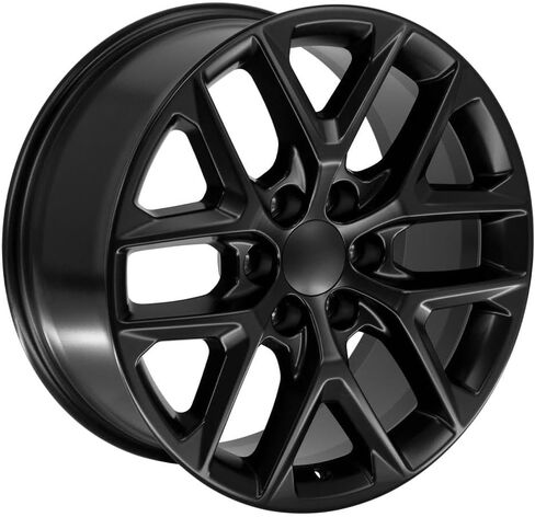 OE Wheels CV62 20 Inch Rims and Tires Fit Silverado 1500 Style 6x139.7 20x9 Satin Black - Hollander 14078 - TS-37 AT 275/55-20 (Set of 4) in Saudi Arabia