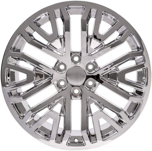 إطارات وإطارات OE Wheels CV37 مقاس 22 بوصة تناسب طراز Sierra 1500 6x139.7 22x9 كروم - هولاندر 5906 - TS-37 AT 285/45-22 (مجموعة من 4) in Saudi Arabia