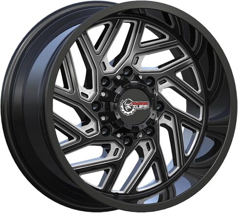 إطارات عجلات TUFF RT828 متينة ذات لمسة نهائية لامعة باللون الأسود (6x135 / 20x10) متوافقة مع Ford F150 F-150 Expedition Lincoln Navigator Mark LT 6-Lug مجموعة من 4 (-18 إزاحة) in Saudi Arabia