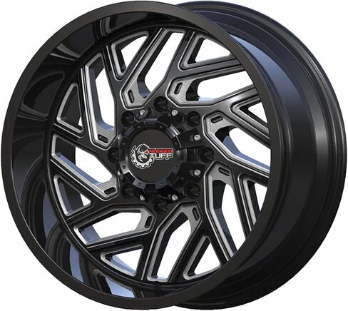 إطارات عجلات TUFF RT828 متينة ذات لمسة نهائية لامعة باللون الأسود (6x135 / 20x10) متوافقة مع Ford F150 F-150 Expedition Lincoln Navigator Mark LT 6-Lug مجموعة من 4 (-18 إزاحة) in Saudi Arabia