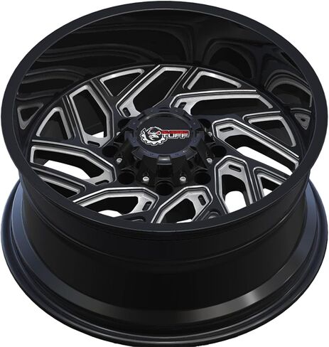 إطارات عجلات TUFF RT828 متينة ذات لمسة نهائية لامعة باللون الأسود (6x135 / 20x10) متوافقة مع Ford F150 F-150 Expedition Lincoln Navigator Mark LT 6-Lug مجموعة من 4 (-18 إزاحة) in Saudi Arabia