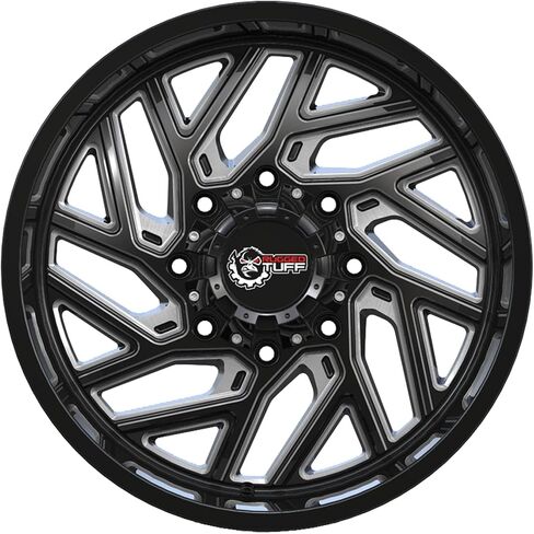 إطارات عجلات TUFF RT828 متينة ذات لمسة نهائية لامعة باللون الأسود (6x135 / 20x10) متوافقة مع Ford F150 F-150 Expedition Lincoln Navigator Mark LT 6-Lug مجموعة من 4 (-18 إزاحة) in Saudi Arabia