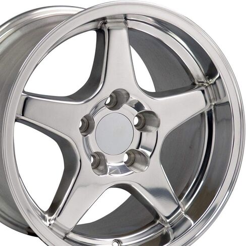 OE Wheels CV01 17 Inch Rims Fit Corvette C4 ZR1 Style 5x120.65 17x9.5 / 17x11 Polished - Hollander 5035 (Set of 4) in Saudi Arabia