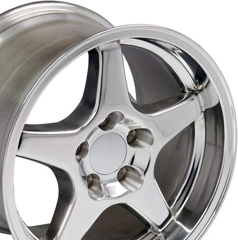 OE Wheels CV01 17 Inch Rims Fit Corvette C4 ZR1 Style 5x120.65 17x9.5 / 17x11 Polished - Hollander 5035 (Set of 4) in Saudi Arabia