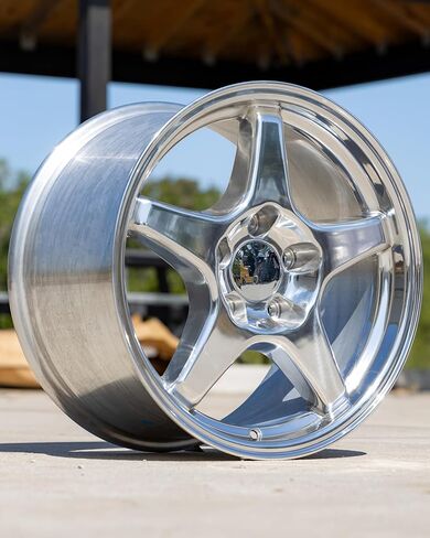 OE Wheels CV01 17 Inch Rims Fit Corvette C4 ZR1 Style 5x120.65 17x9.5 / 17x11 Polished - Hollander 5035 (Set of 4) in Saudi Arabia