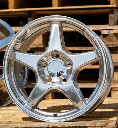 OE Wheels CV01 17 Inch Rims Fit Corvette C4 ZR1 Style 5x120.65 17x9.5 / 17x11 Polished - Hollander 5035 (Set of 4) in Saudi Arabia