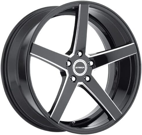 STRADA PERFETTO Custom Wheel - 26x10, 26 Offset, 6x139.7 Bolt Pattern, 87.1mm Hub - Gloss Black with Milled Accents Rim in Kuwait