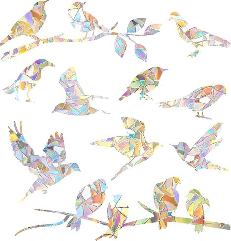 2 Sheets Bird Window Strike Prevention, Bird Strike Prevention for Windows Non-Adhesive Window Clings for Birds, Hummingbird Style Decals to Protect Birds from Collisions in Saudi Arabia