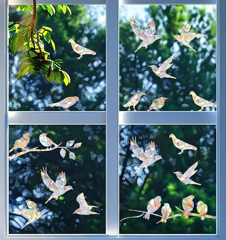 2 Sheets Bird Window Strike Prevention, Bird Strike Prevention for Windows Non-Adhesive Window Clings for Birds, Hummingbird Style Decals to Protect Birds from Collisions in Saudi Arabia